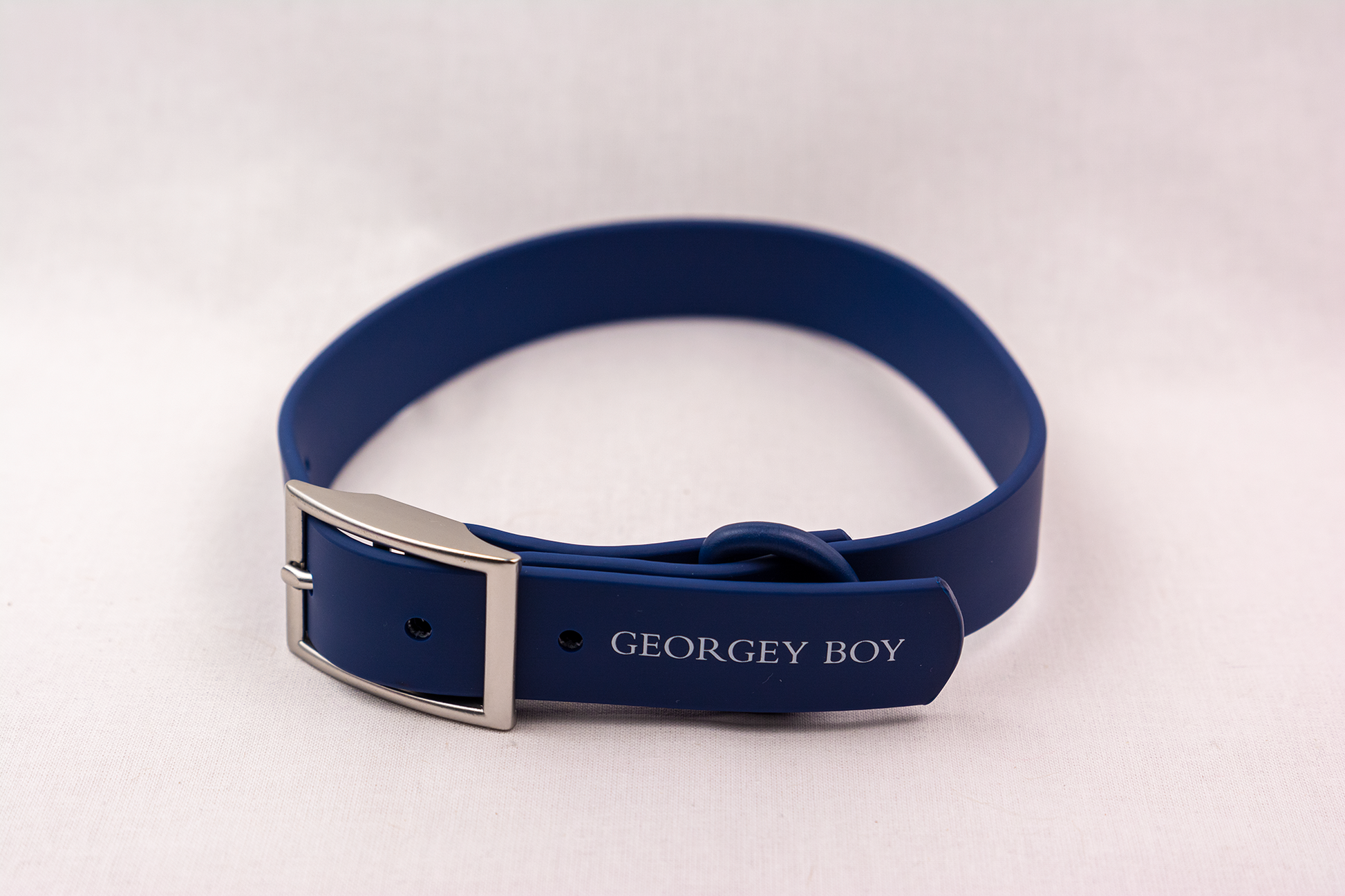 Navy Dog Collar Strong Silicone