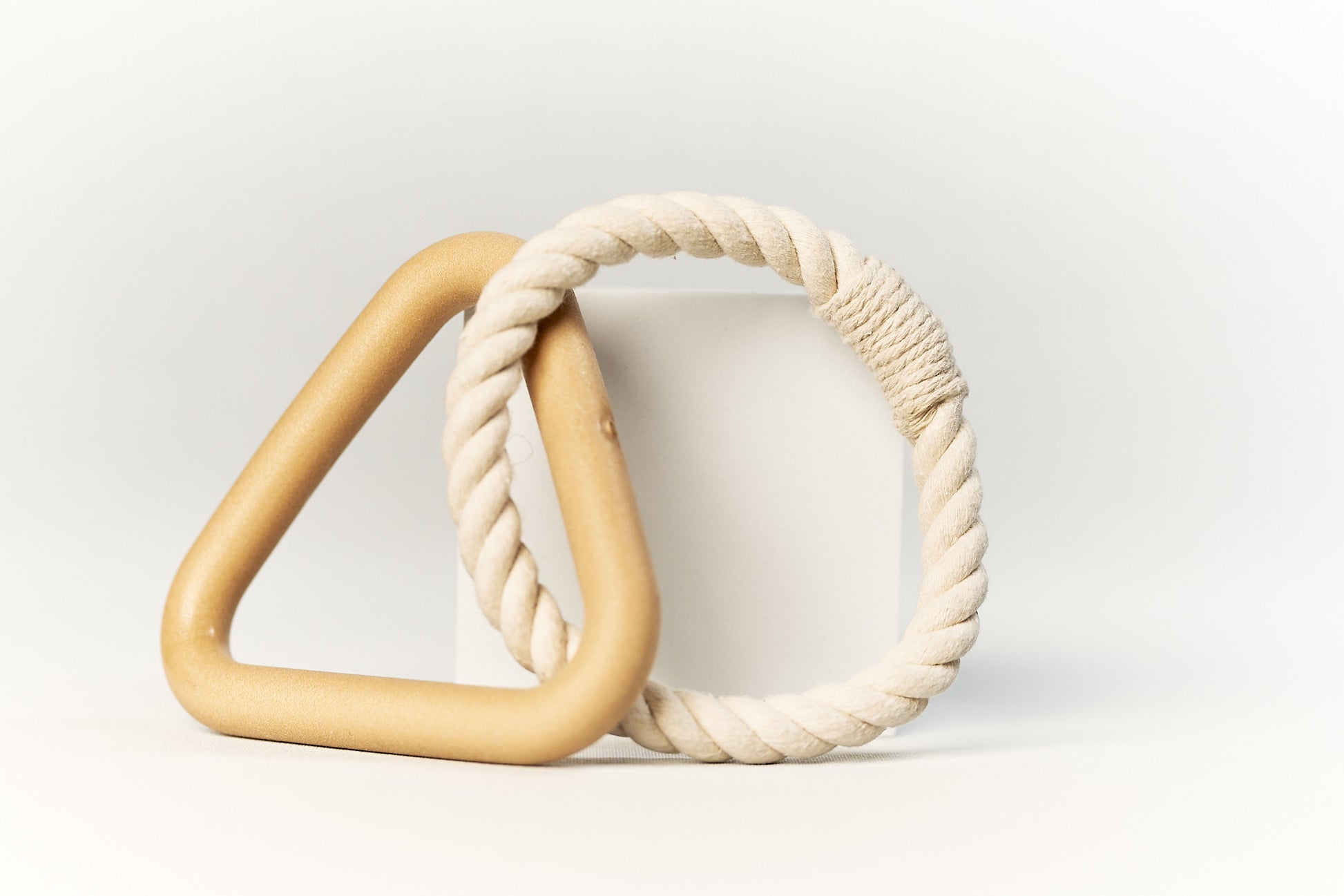 Beige Dog rope pull toy triangle